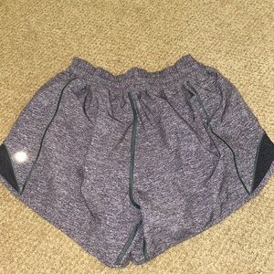 Grey Lululemon hotty hot shorts 4” size 4